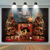 Weihnachten Bäume Mit Glänzend Seestern Winter Hintergrund